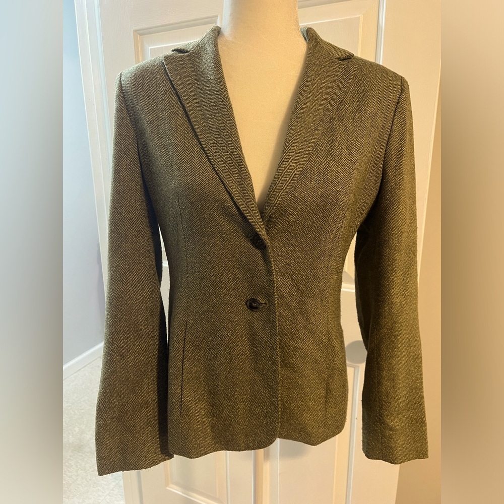 Jones Wear Green/Brown Blazer Tailored Suit Jacket